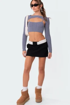 Two-Piece Cable Knit Top