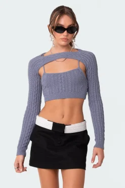 Two-Piece Cable Knit Top