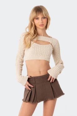 Two-Piece Cable Knit Top