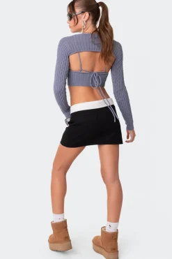 Two-Piece Cable Knit Top