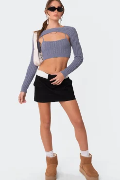 Two-Piece Cable Knit Top