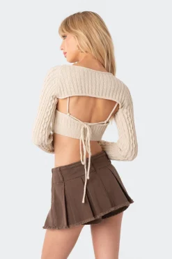 Two-Piece Cable Knit Top