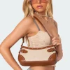 Two-Toned Faux Leather Shoulder Bag