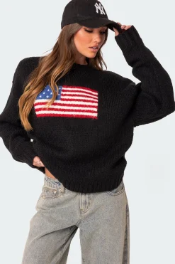 Usa Oversized Chunky Knit Sweater