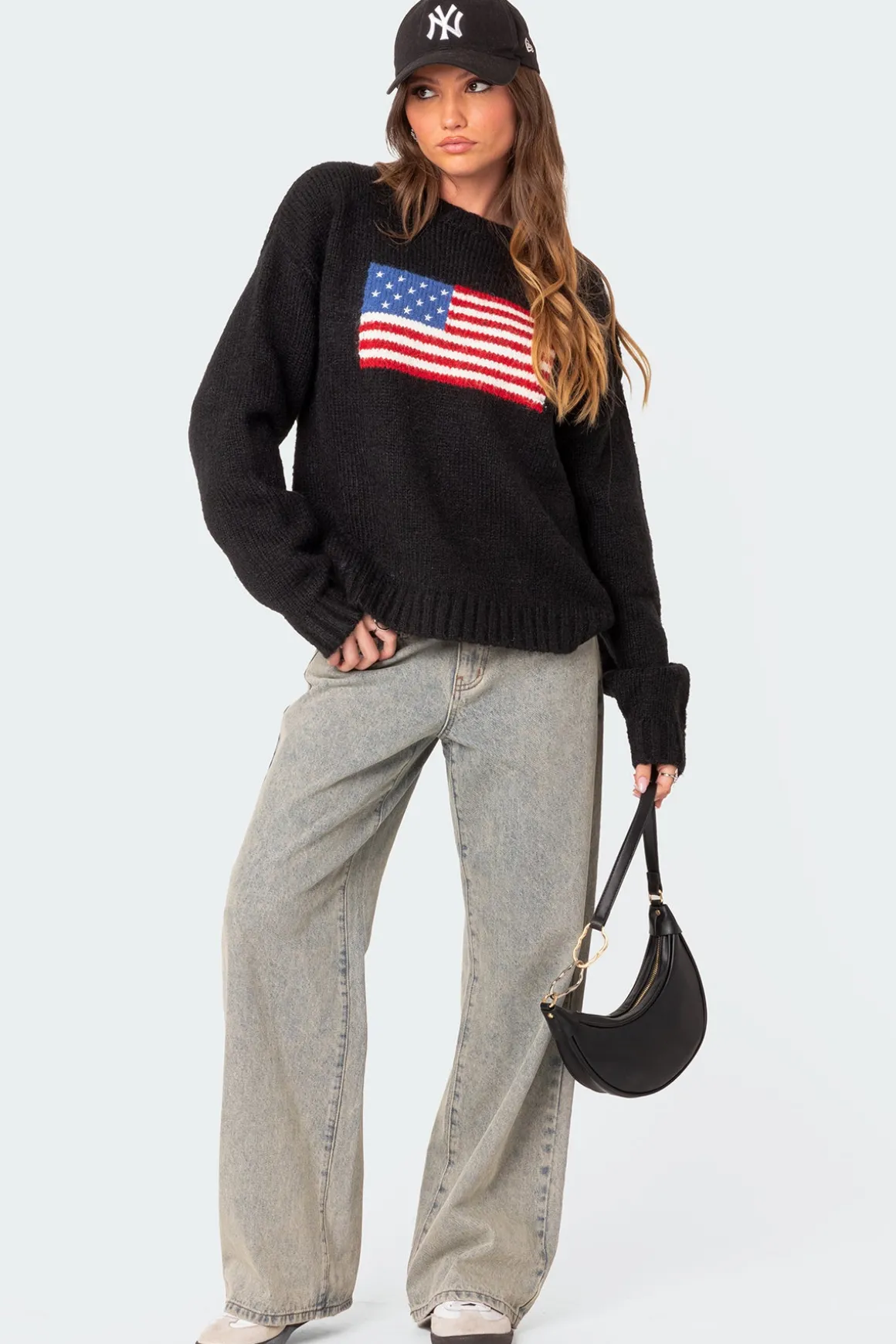 Usa Oversized Chunky Knit Sweater