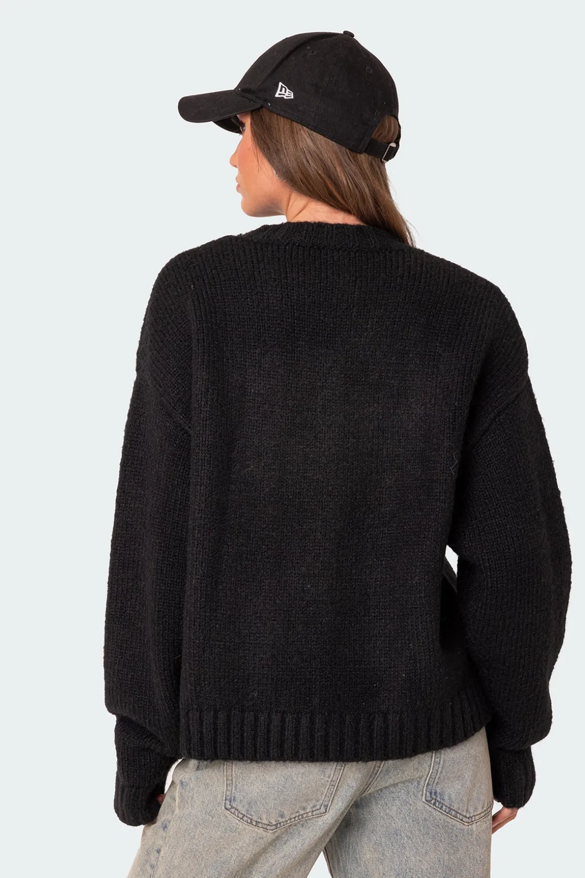 Usa Oversized Chunky Knit Sweater