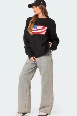 Usa Oversized Chunky Knit Sweater