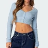 V Neck Cropped Cardigan