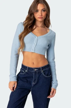 V Neck Cropped Cardigan