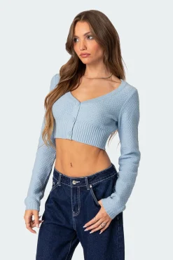 V Neck Cropped Cardigan