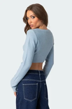 V Neck Cropped Cardigan