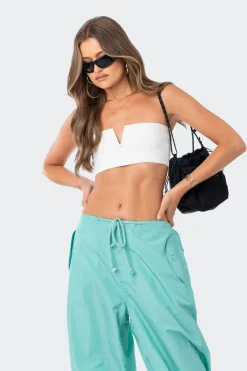 V Strapless Crop Top
