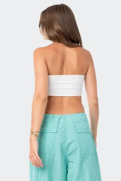 V Strapless Crop Top