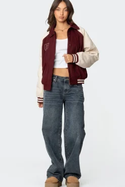 Varsity Oversized Bomber Jacket
