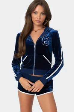 08 Velour Zip Up Hoodie