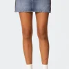 Vera Suede Trim Denim Mini Skirt