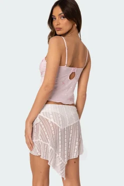 Victoria Embroidered Mesh Bra Top