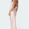 Vienna Open Back Satin Maxi Dress