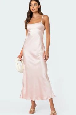 Vienna Open Back Satin Maxi Dress