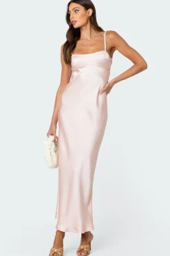 Vienna Open Back Satin Maxi Dress