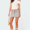 Vintage Washed Denim Mini Skirt