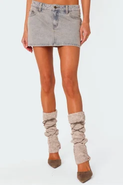 Vintage Washed Denim Mini Skirt