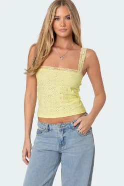 Virginia Lace Trim Eyelet Tank Top