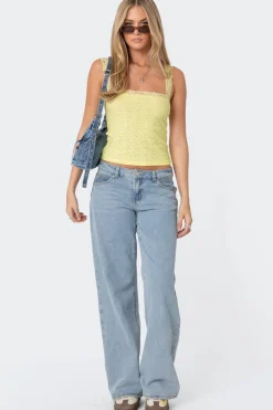 Virginia Lace Trim Eyelet Tank Top