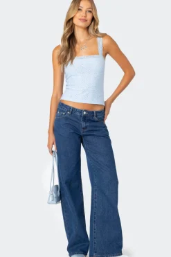 Virginia Lace Trim Eyelet Tank Top