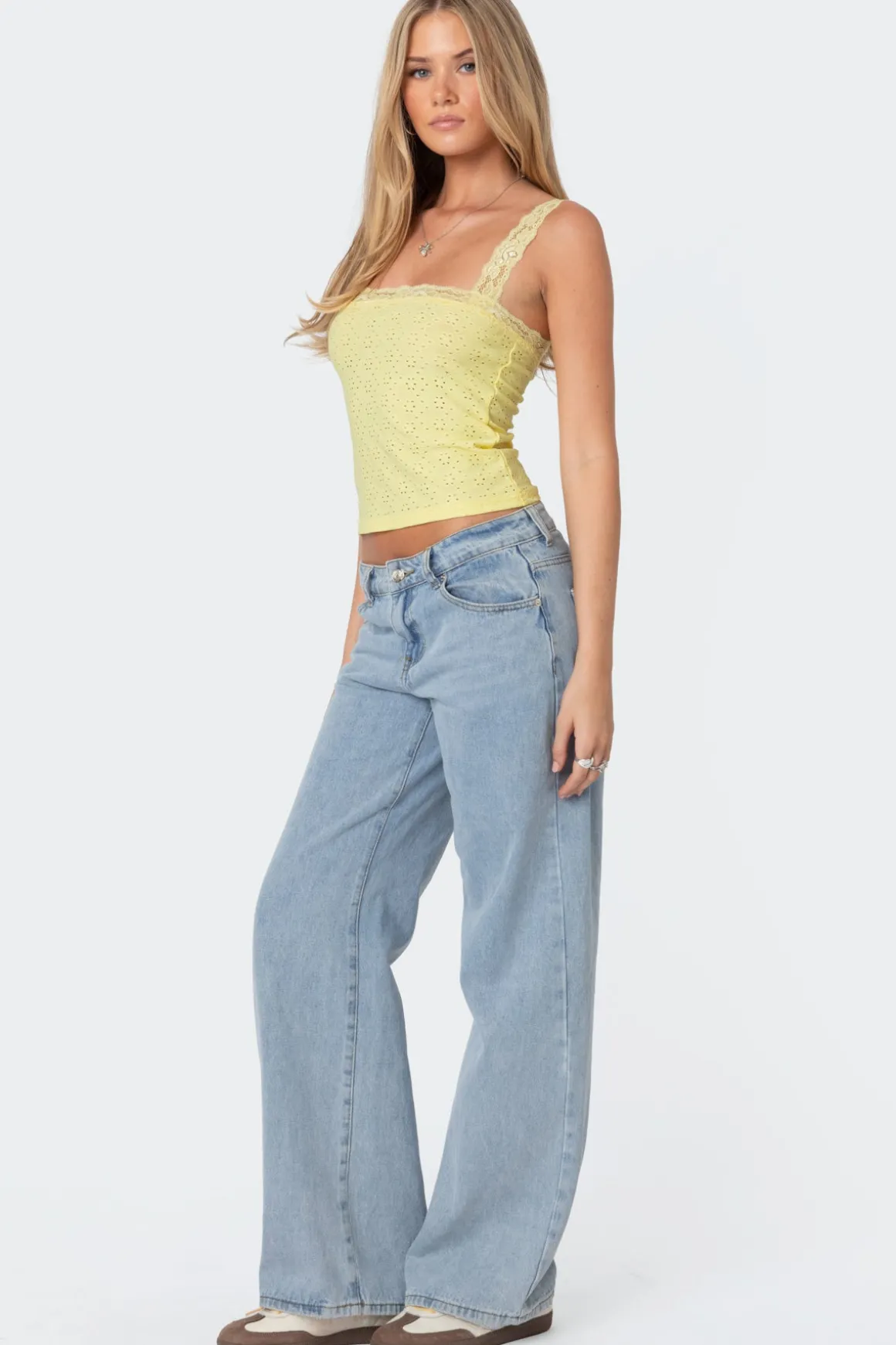 Virginia Lace Trim Eyelet Tank Top