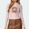 Vita Vintage Printed Mesh Top