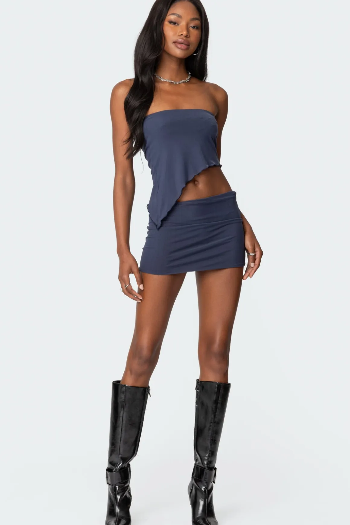 Vivi Mesh Asymmetric Tube Top
