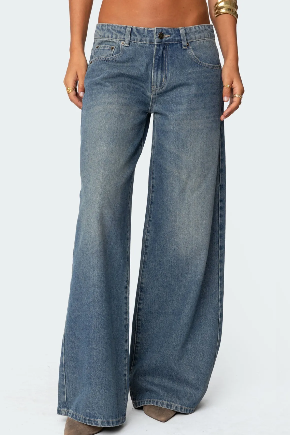 Vyxen Vintage Washed Low Rise Jeans