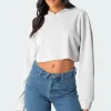 Waffle Oversized Cropped Hoodie