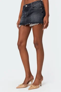 Washed Denim Mini Skirt