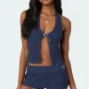 Weekender Belted Knit Halter Top