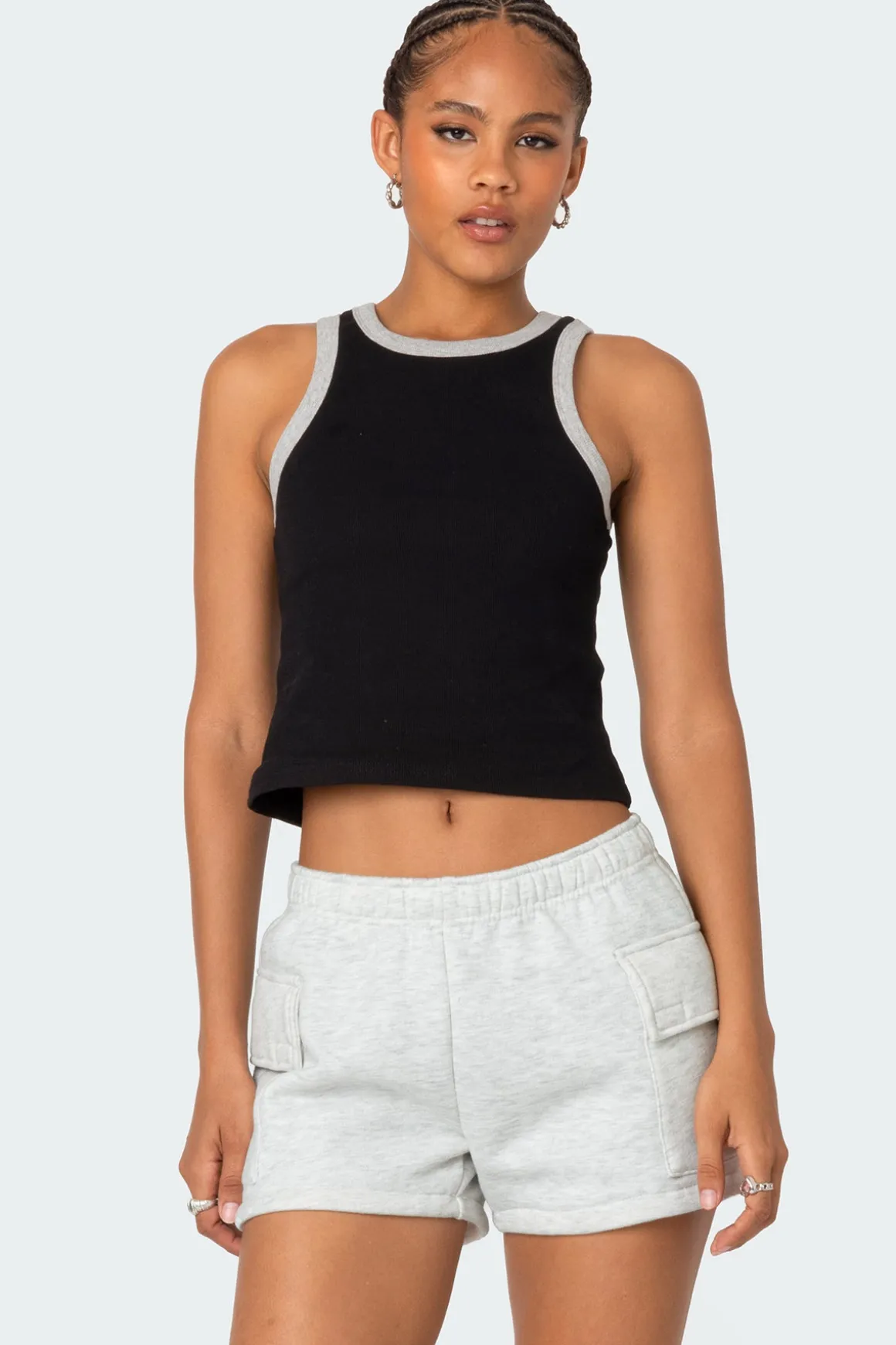Wes Contrast Ribbed Tank Top