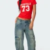Westie Low Rise Washed Cargo Jeans