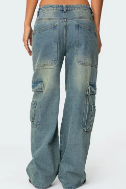 Westie Low Rise Washed Cargo Jeans