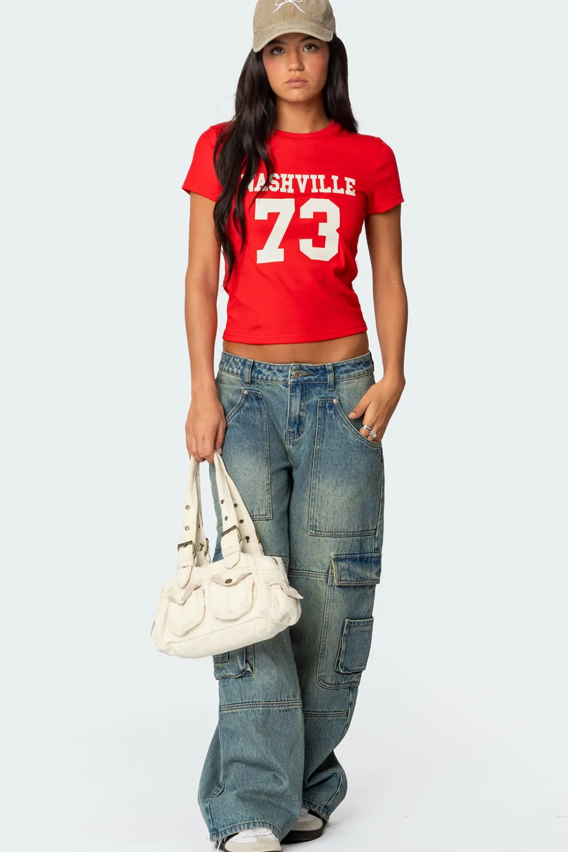 Westie Low Rise Washed Cargo Jeans