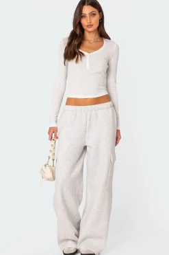 Wide Leg Cargo Sweatpants