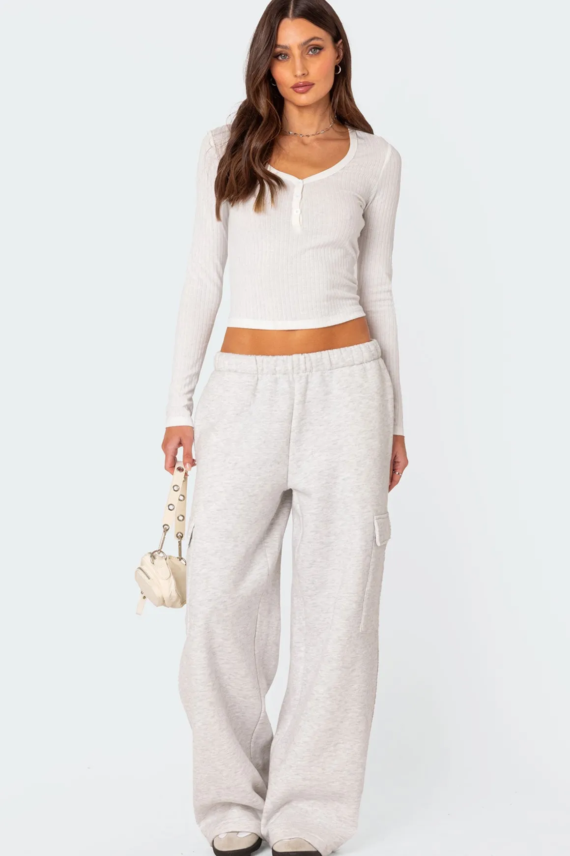 Wide Leg Cargo Sweatpants