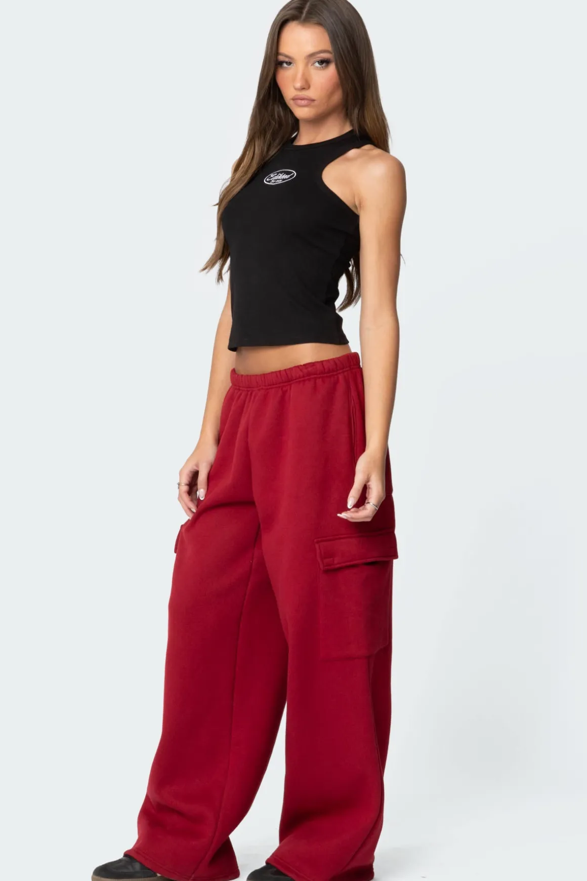 Wide Leg Cargo Sweatpants