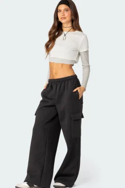 Wide Leg Cargo Sweatpants