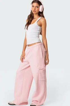 Wide Leg Cargo Sweatpants