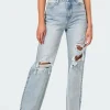 Wide Or Die Ripped Jeans