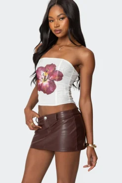 Wild Blossom Lace Up Mesh Corset