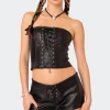 Wilde Lace Up Faux Leather Corset
