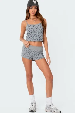 Wildflower Waffle Low Rise Micro Shorts