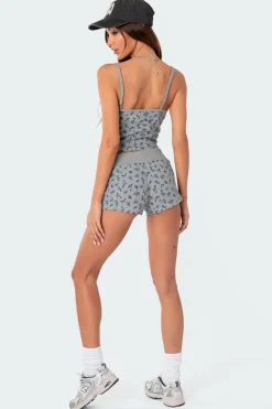 Wildflower Waffle Low Rise Micro Shorts